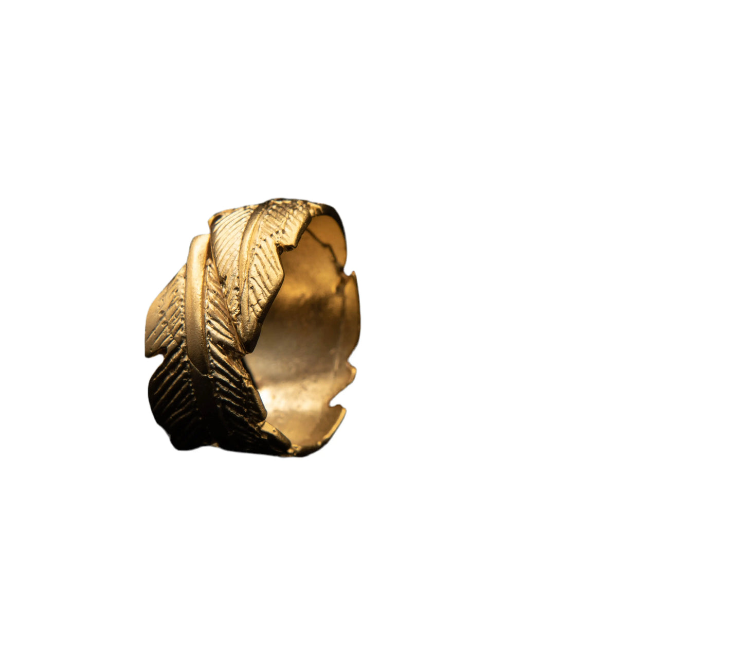 Gold Plated Twisted Leaf Ring Hey Bou