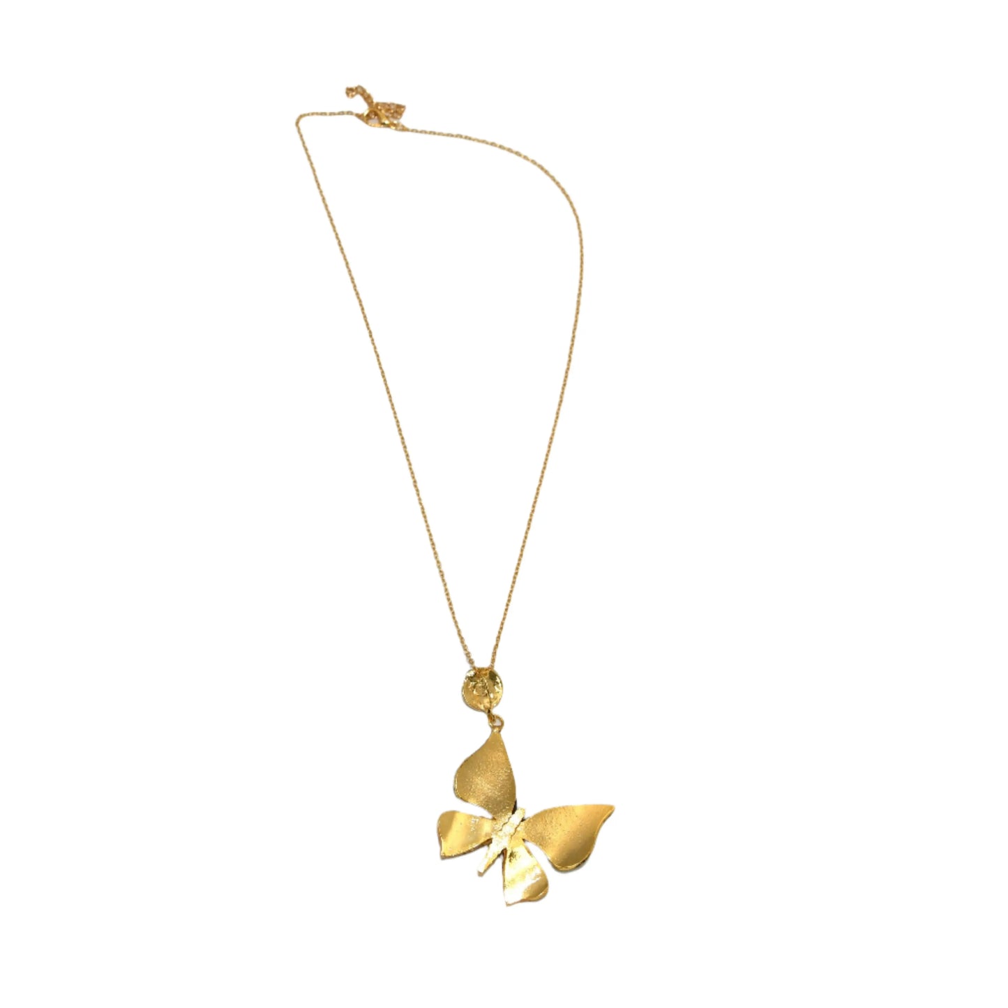 Black & Gold Zircon Crystal Butterfly Necklace Hey Bou