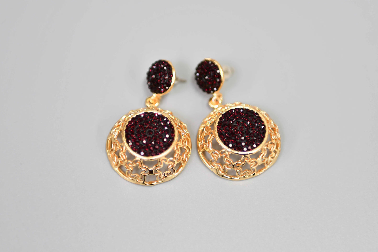 Gold Plated Blueberry Zirconia Earrings Hey Bou