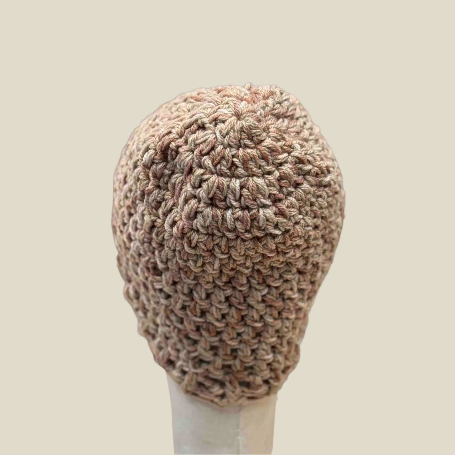 Bulky Multi Brown Double Crochet 2cm Rib Child Slouchy Beanie 43-57cm H 27cm HeyBou - Made by Lisa