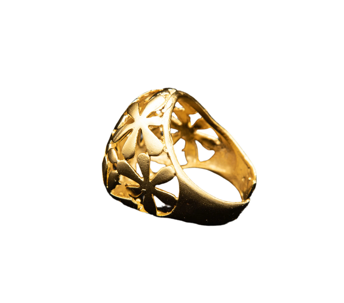 Gold and Silver Plated Bunch of Flowers Ring Hey Bou