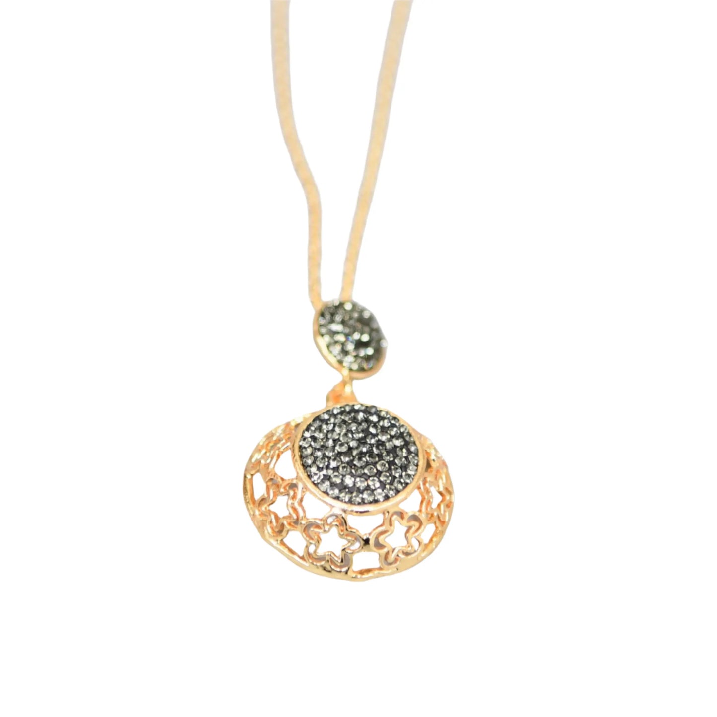 Gold Plated Grey Zirconia Necklace Hey Bou
