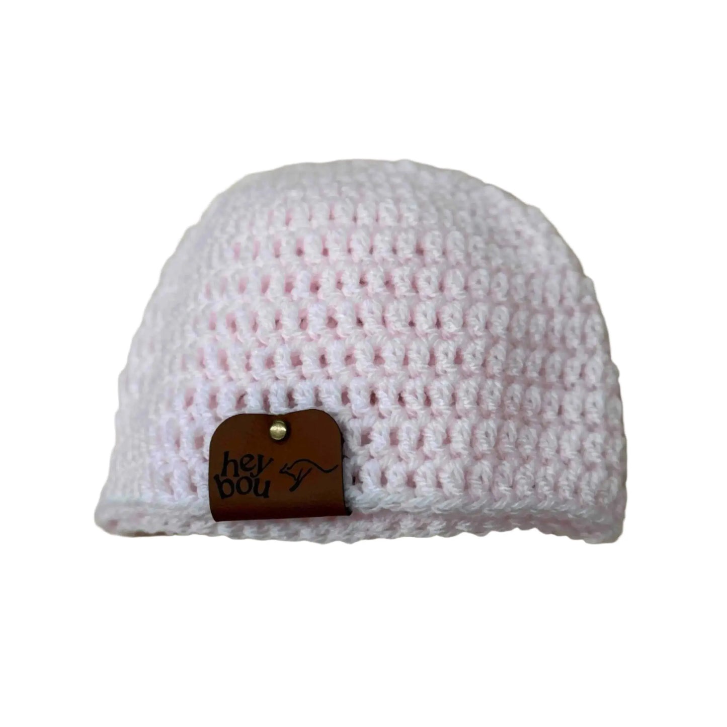 Pale Pink Double Crochet Baby/Child Beanie 40-53cm H 14cm HeyBou - Made by Lisa