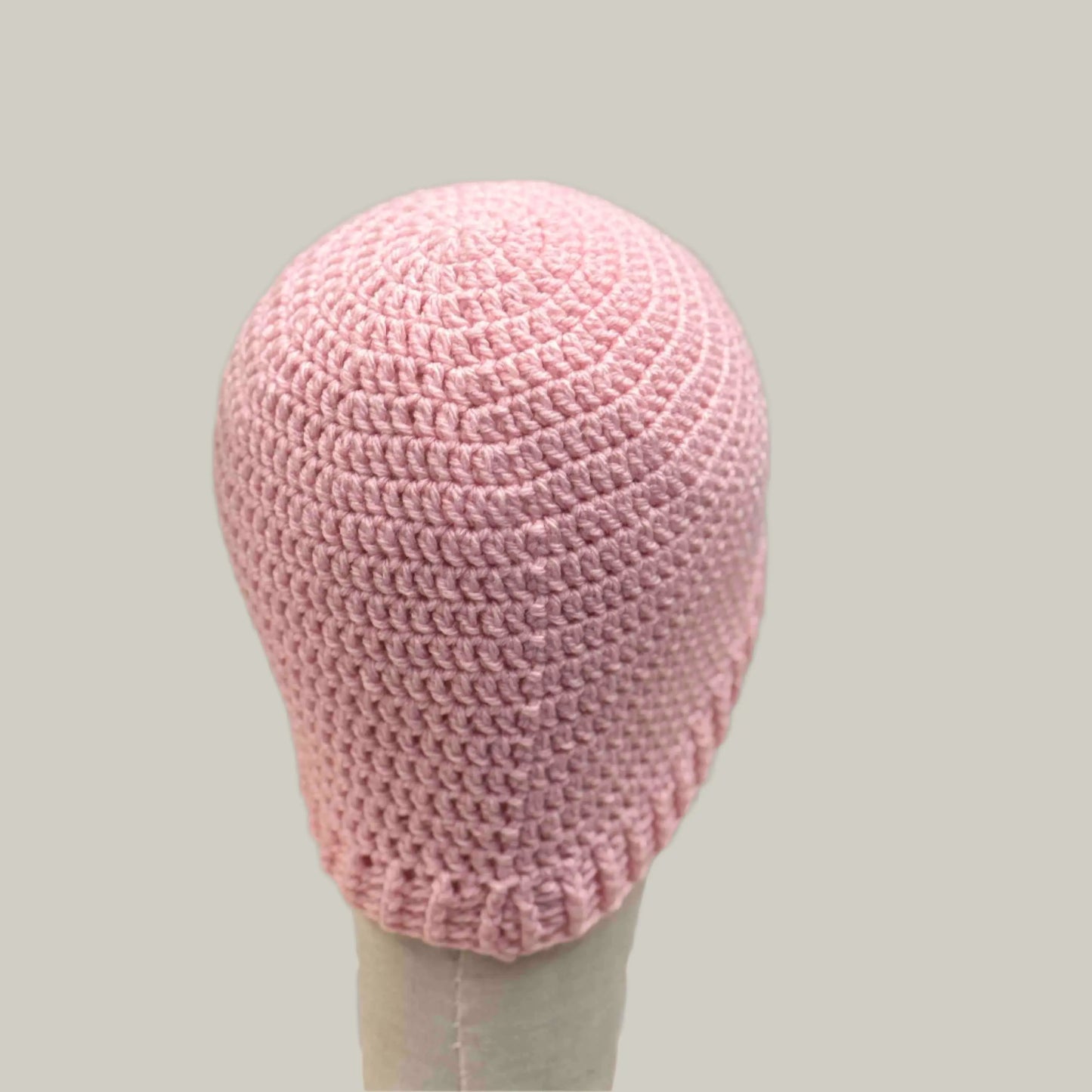 Pink Child Beanie 1 Inch Rib (video) 42-50cm H 19cm HeyBou