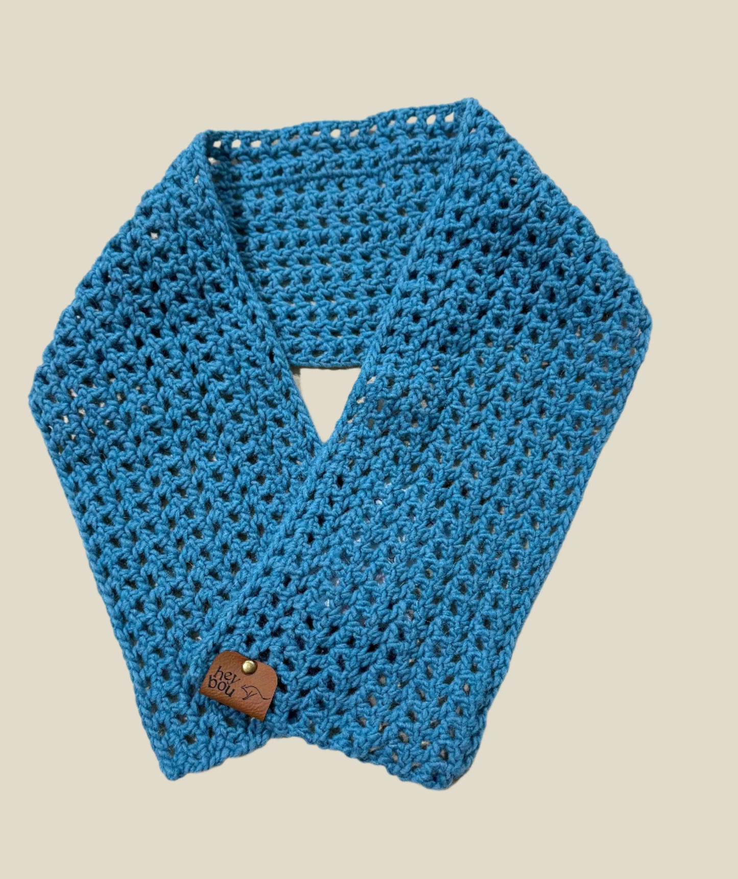 Primo Teal Double Crochet Scarf 102cm x 16cm HeyBou - Made by Lisa