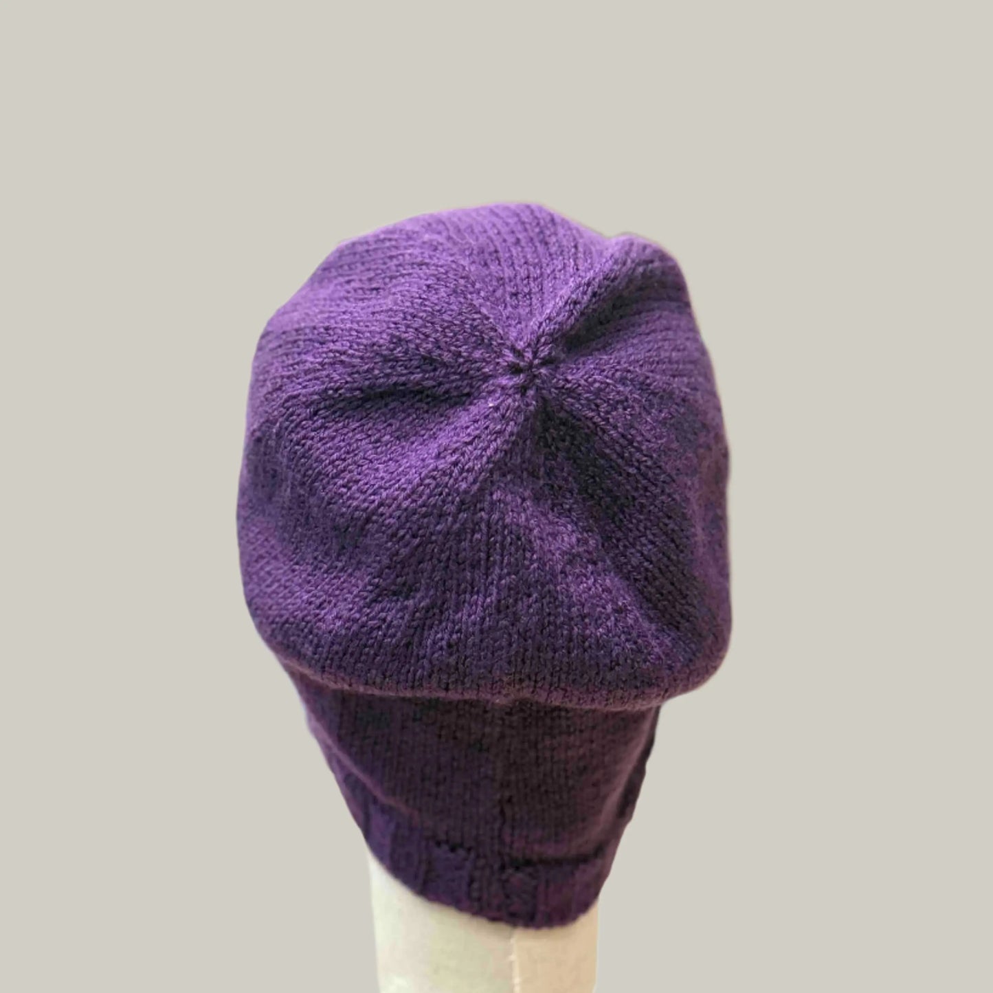 Purple Knit 1" Rib Adult Beanie 47-68cm H 24cm HeyBou