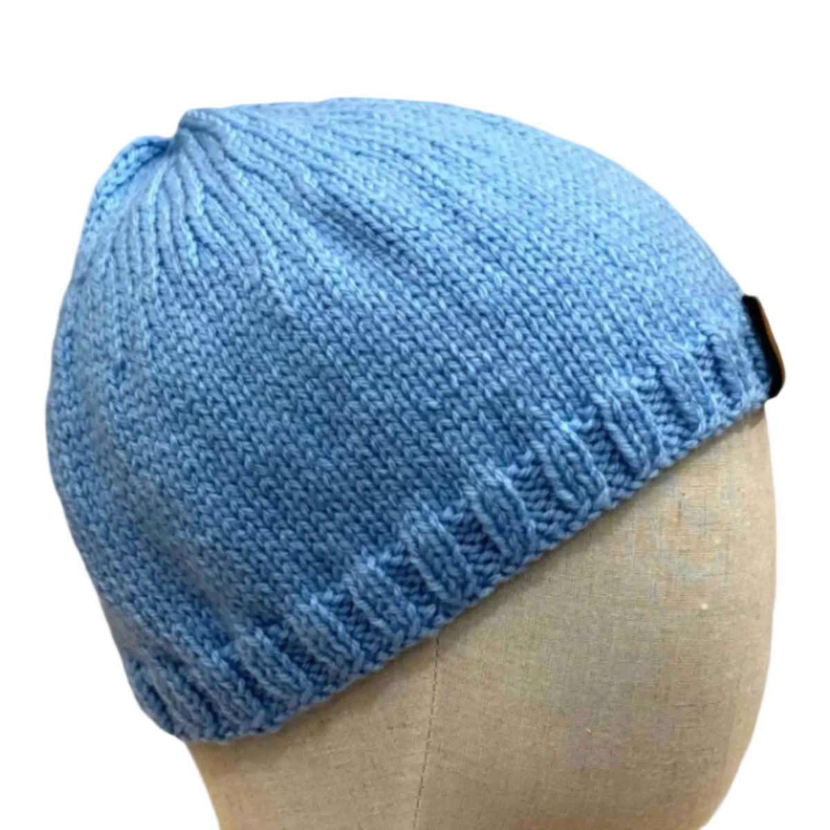 Sky Blue Knit Child/Adult Beanie 48-65cm H 21cm HeyBou - Made by Lisa