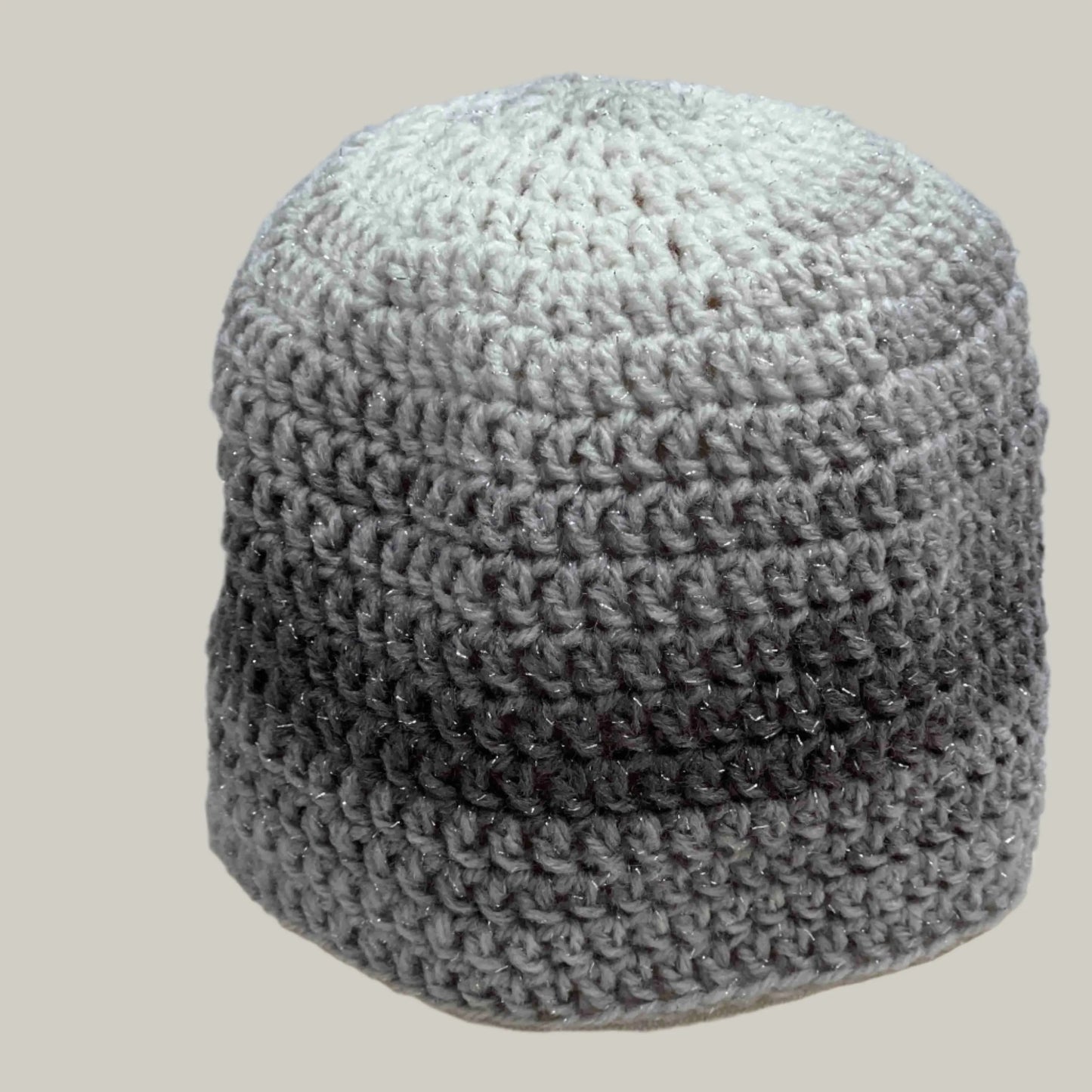 Greys 1 Sparkle Baby/Child Double Crochet Beanie 40-52cm H 16cm HeyBou