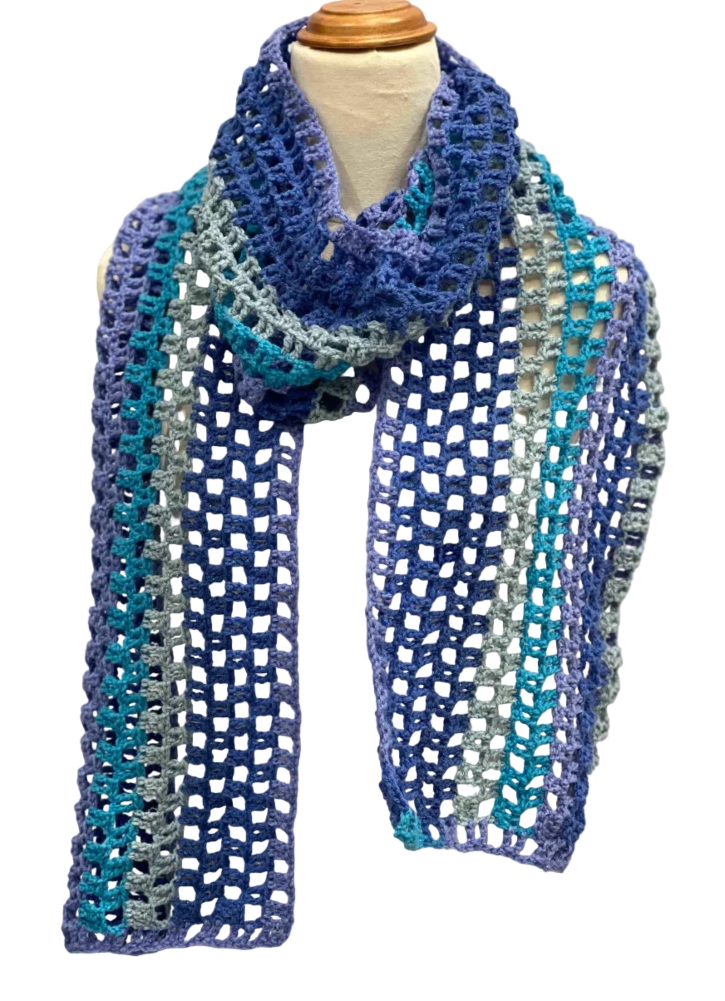 Sparkle Blue 2 Treble Long Scarf HeyBou