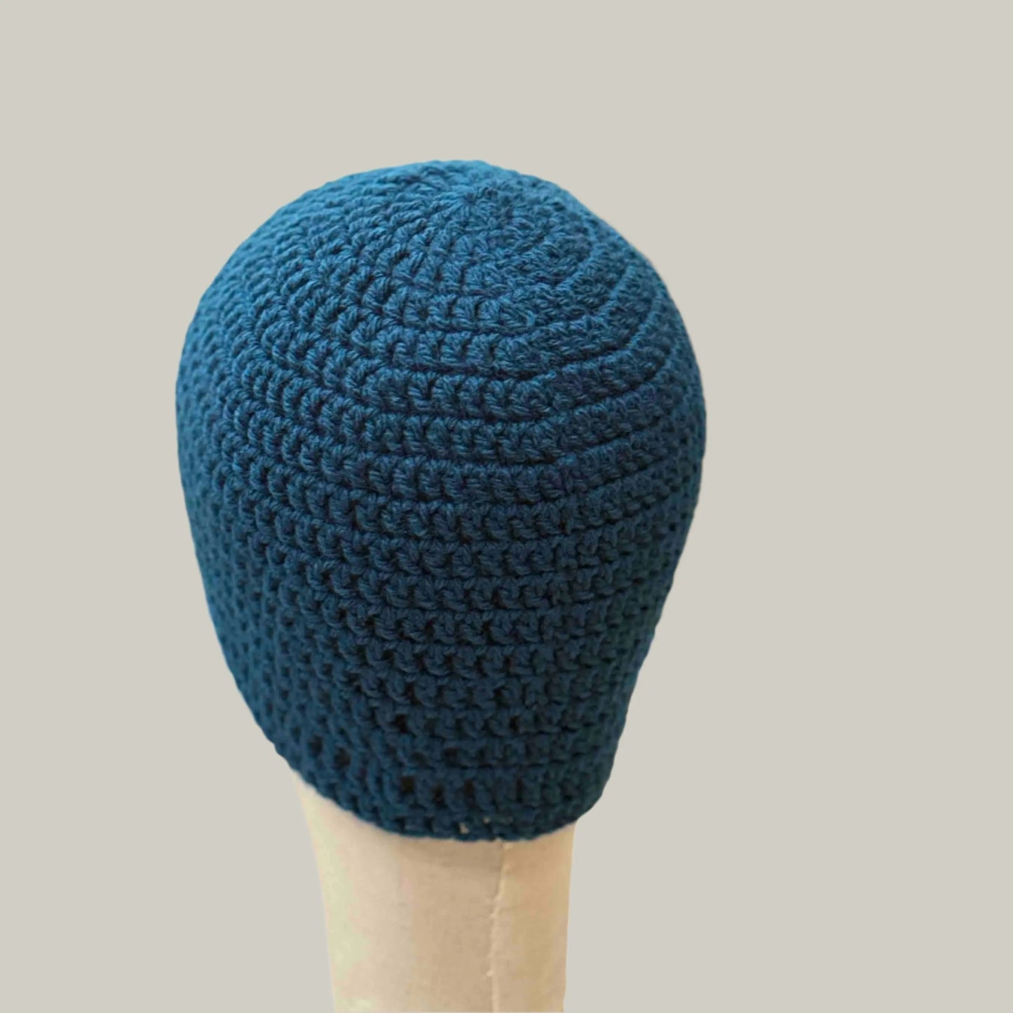 Deep Teal 2 Double Crochet Adult Beanie 51-65cm H 21cm HeyBou - Made by Lisa