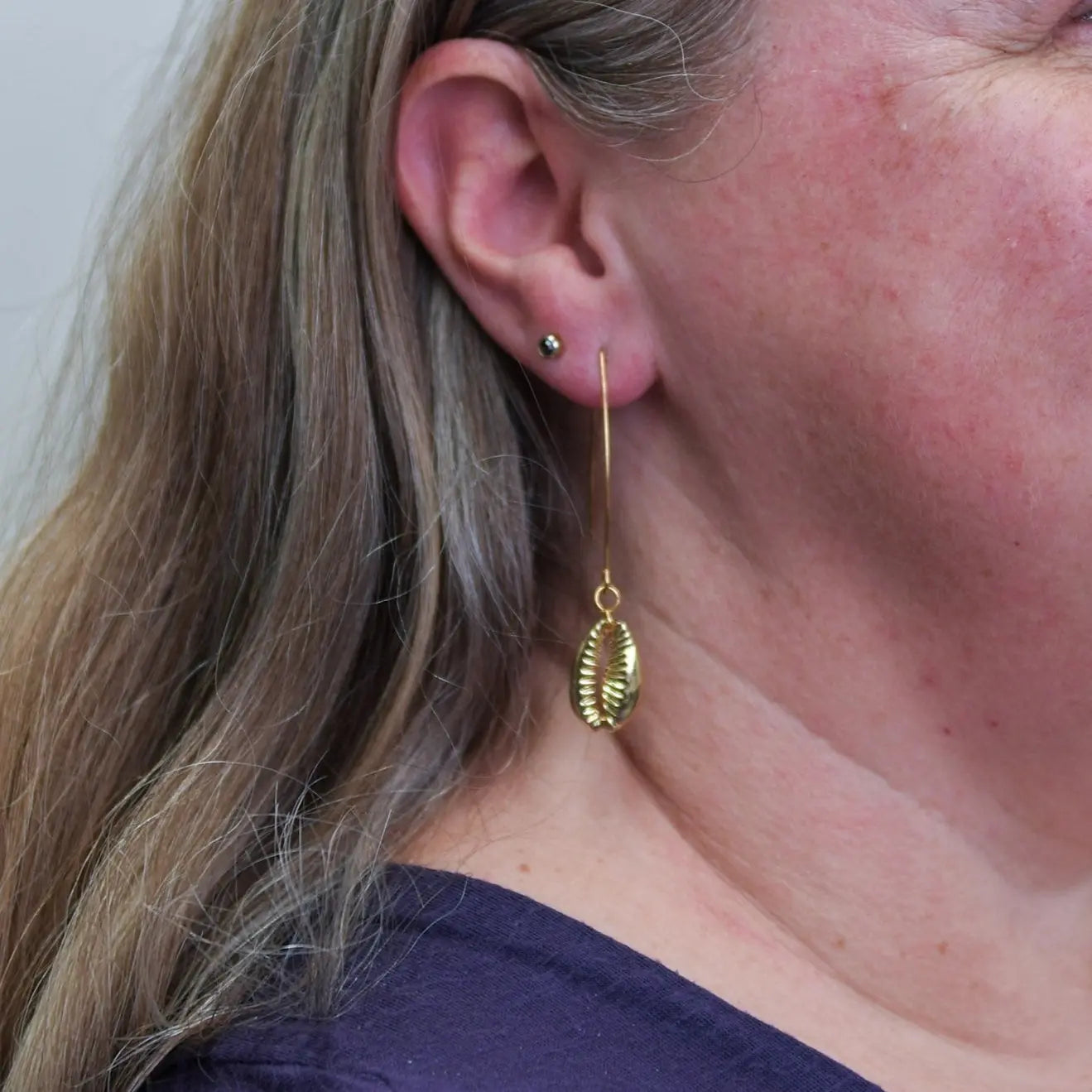 Cowrie Hook Earrings Arete