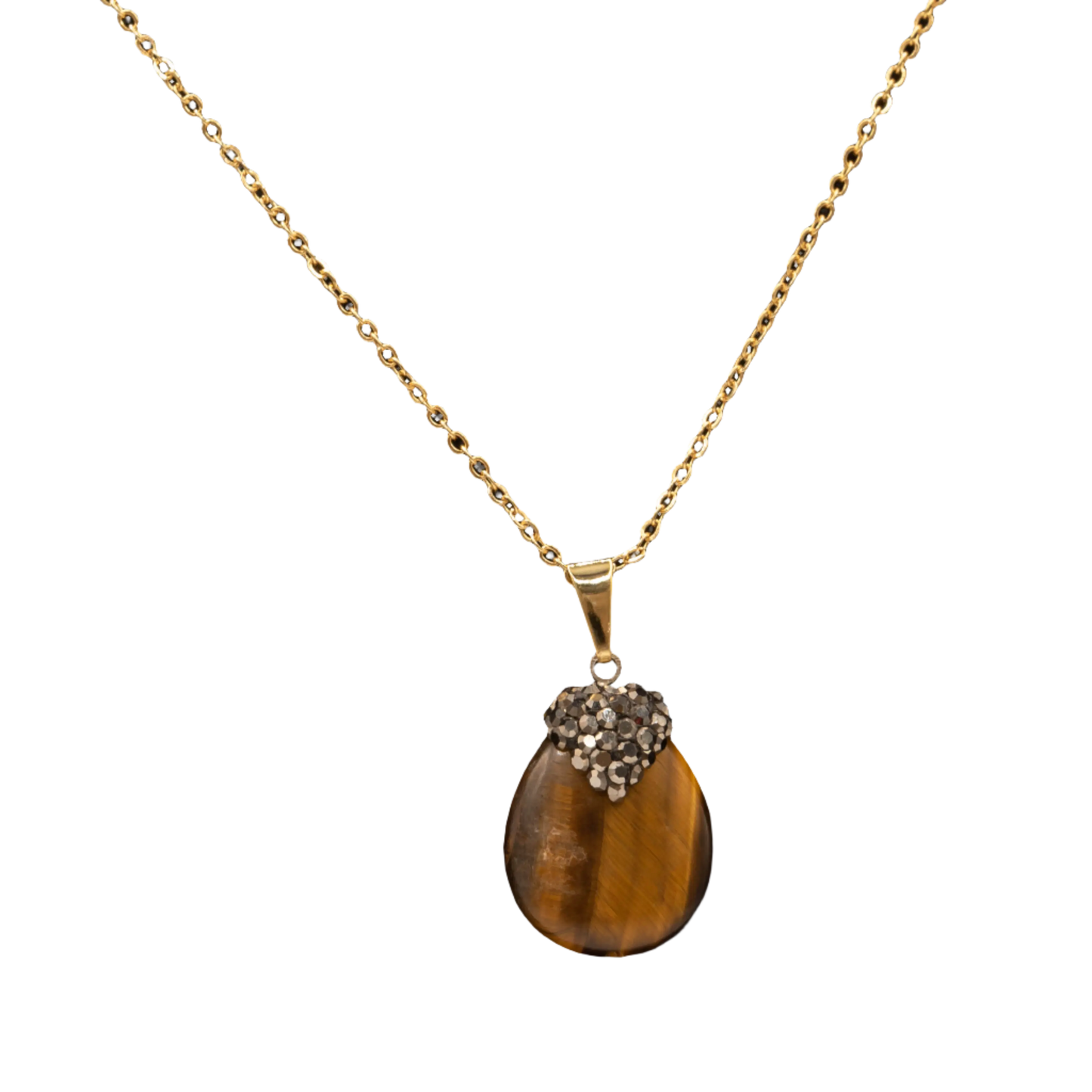 Natural Stone Necklace - Purple, Clear, Blue, Tiger's Eye and Black Hey Bou