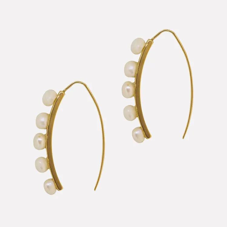 Linea Hook Pearl Earrings Arete