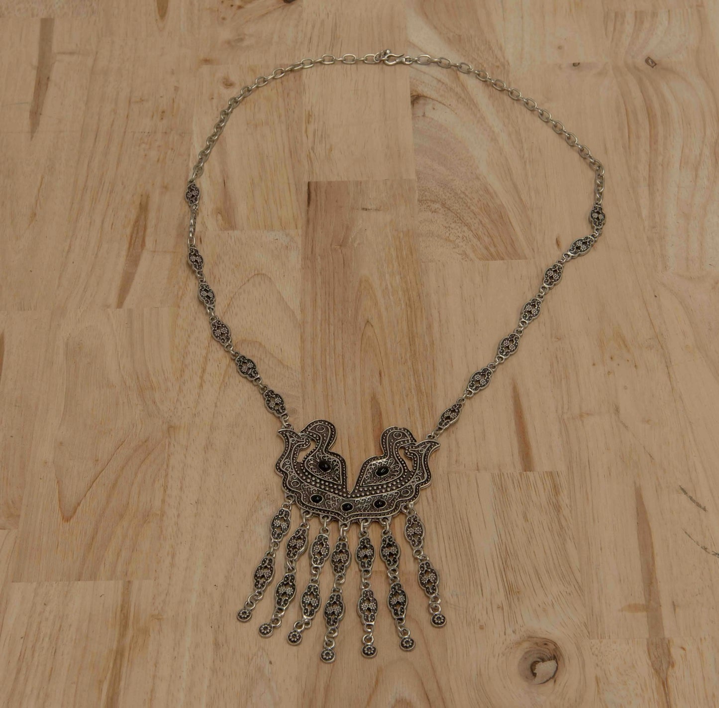 Silver Plated 2 Birds Necklace Hey Bou