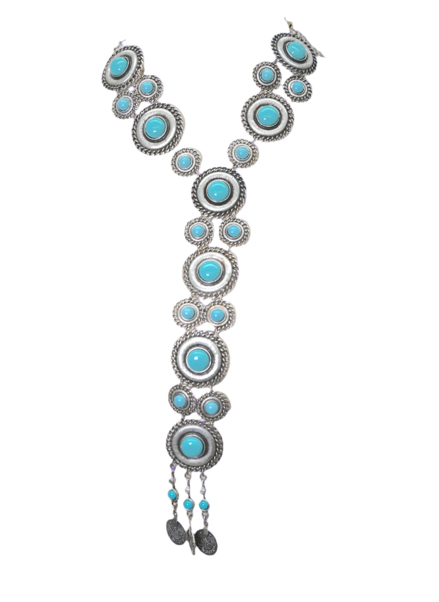 Silver Plated Turquoise Stone Necklace Hey Bou