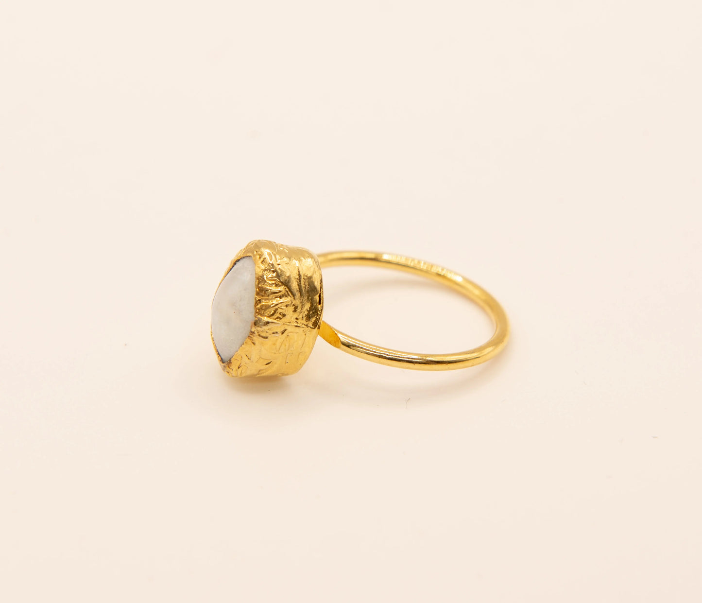 Gold Plated Freshwater Pearl Ring Hey Bou