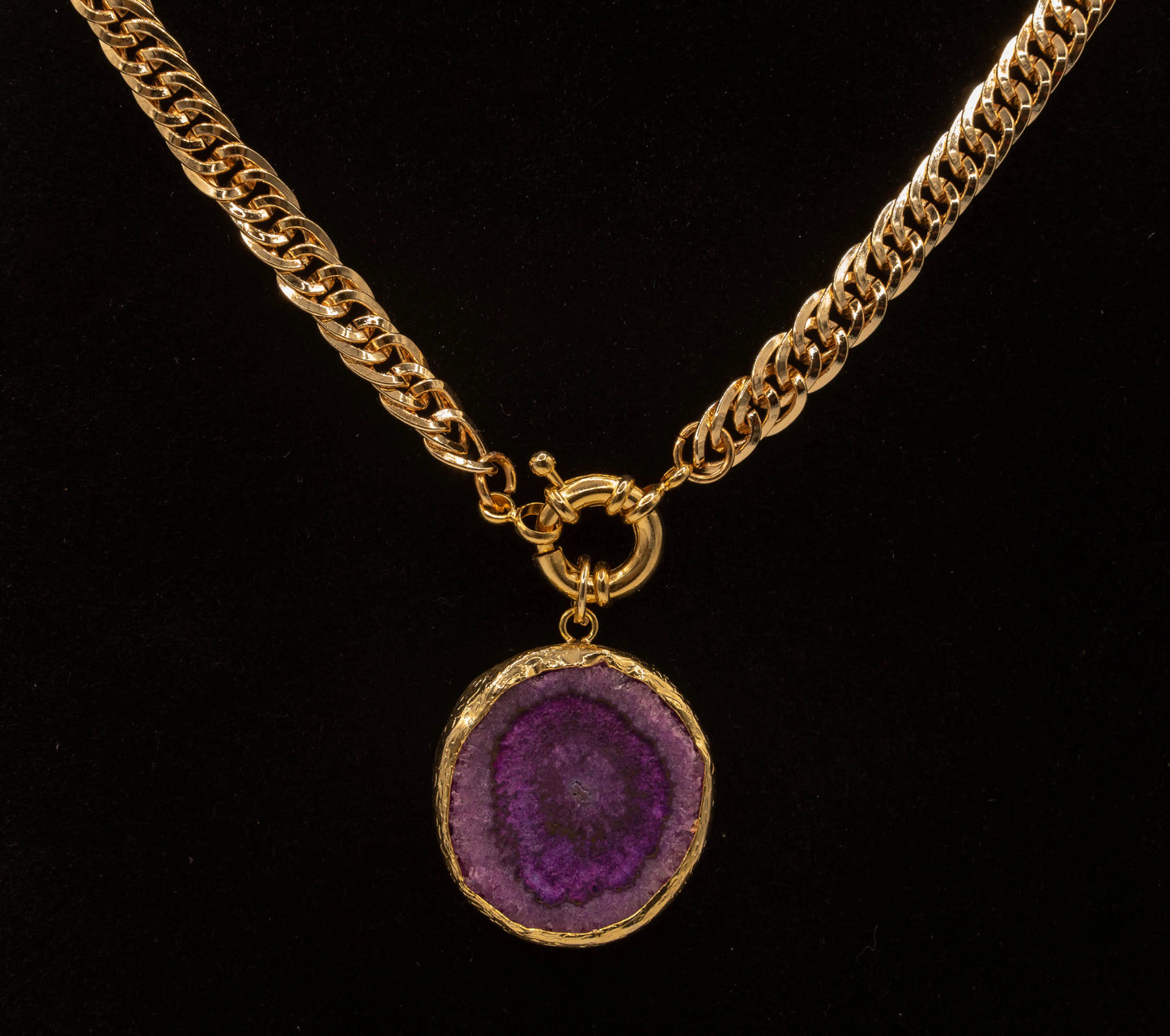 Chunky Amethyst Agate Necklace Hey Bou