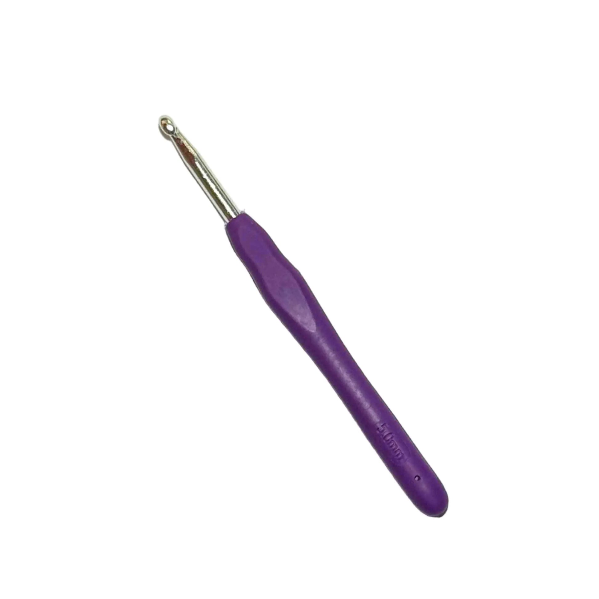 5mm Ergonomic Silicone Handle Aluminium Crochet Hook HeyBou