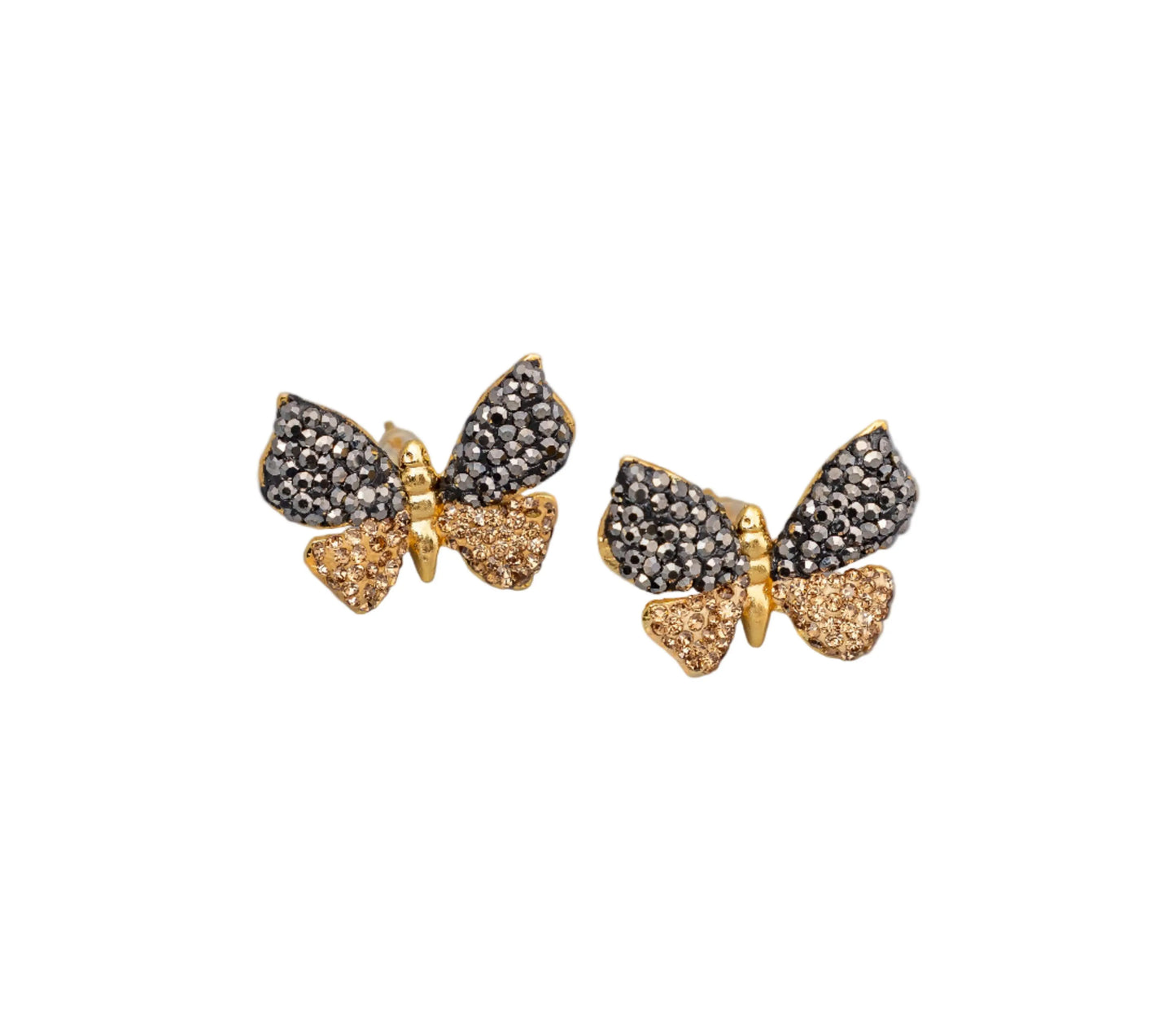 Black & Gold Zirconia Butterfly Earrings LAST ONE!!