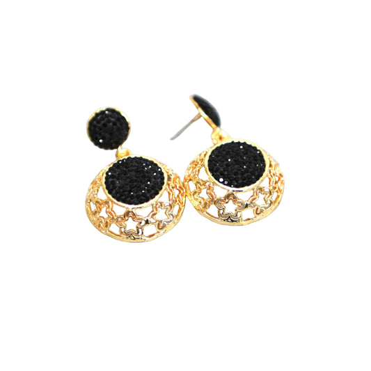 Gold Plated Black Zirconia Earrings LAST ONE!!