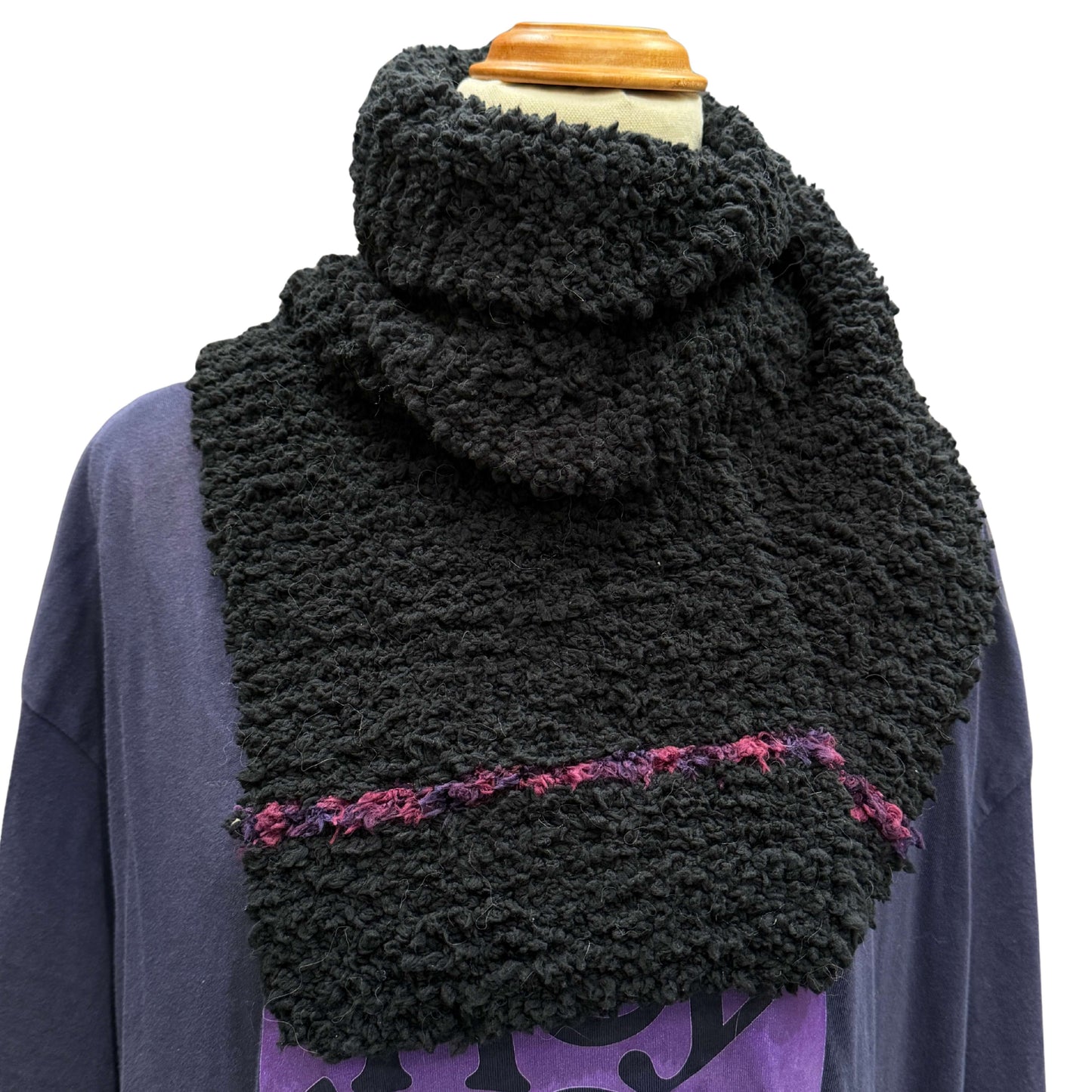 Black Thin Knit Smooth Scarf HeyBou
