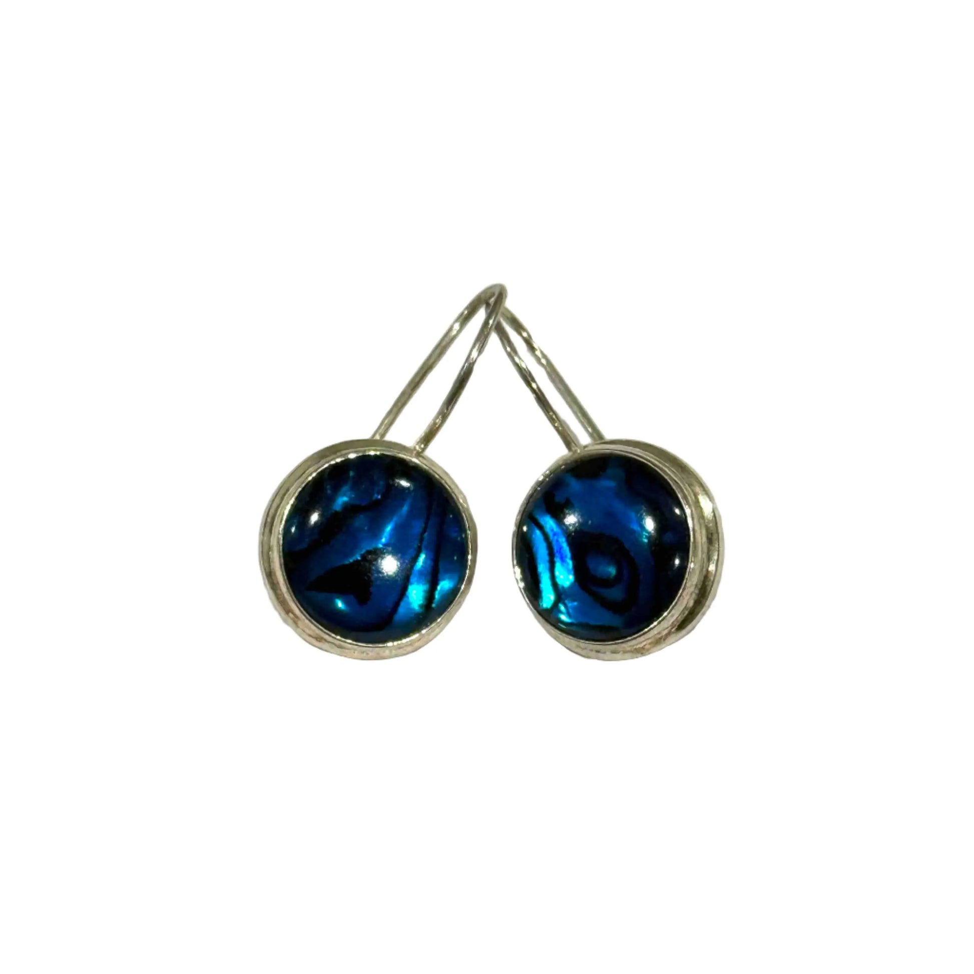 Blue Circle Mother of Pearl Earrings Hey Bou