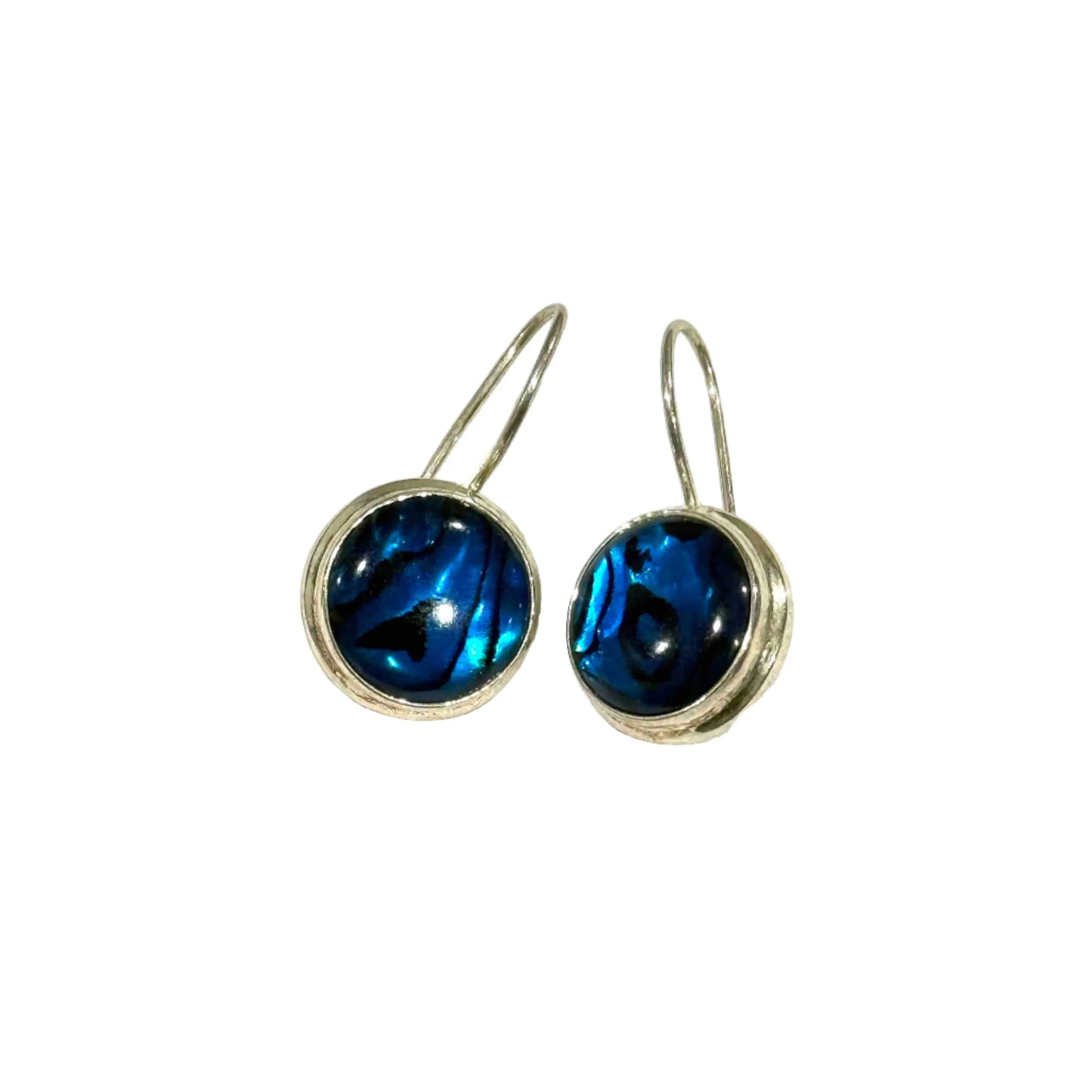 Blue Circle Mother of Pearl Earrings Hey Bou
