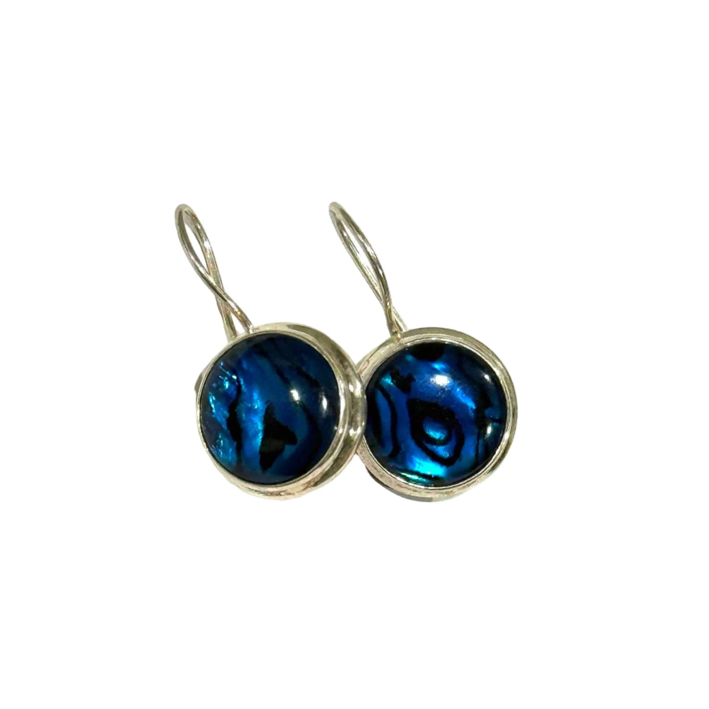 Blue Circle Mother of Pearl Earrings Hey Bou