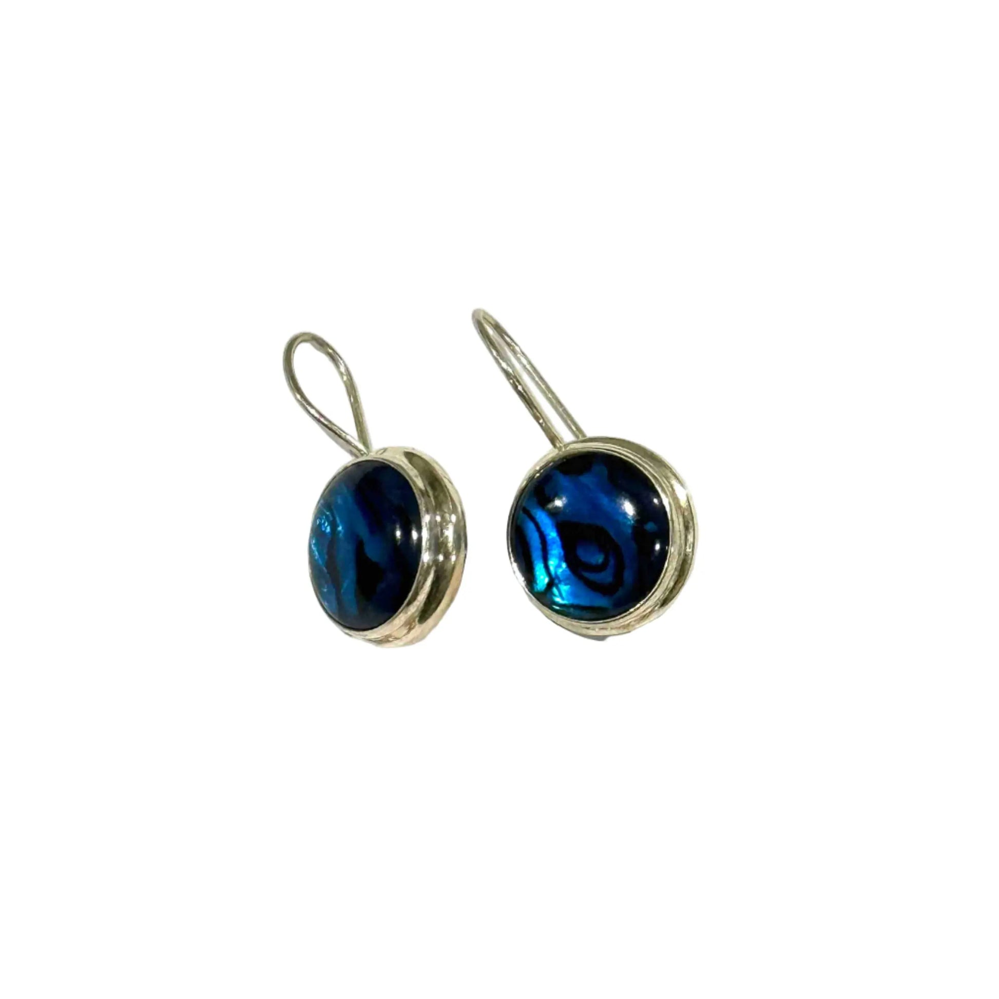 Blue Circle Mother of Pearl Earrings Hey Bou