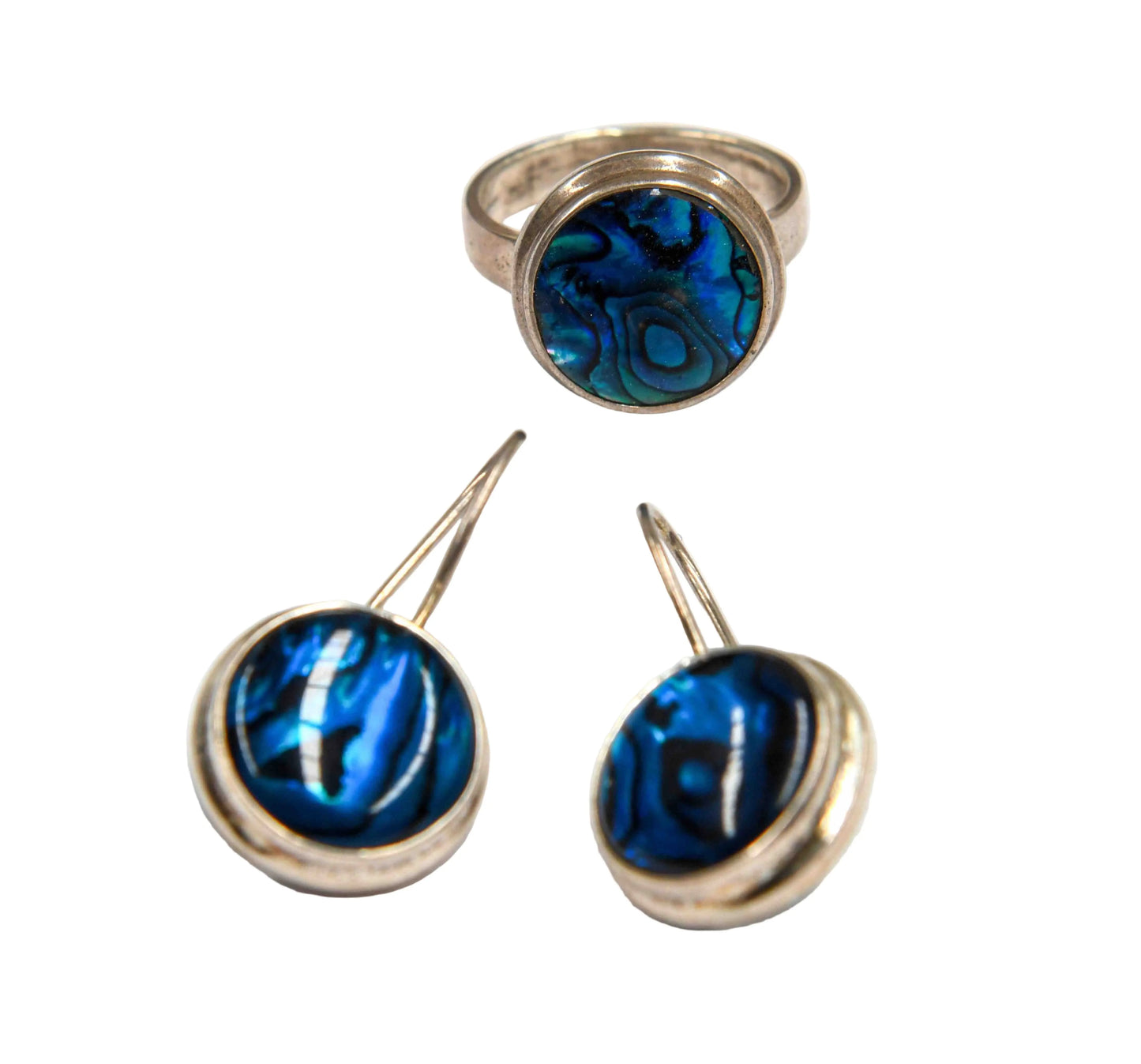 Blue Circle Mother of Pearl Earrings Hey Bou