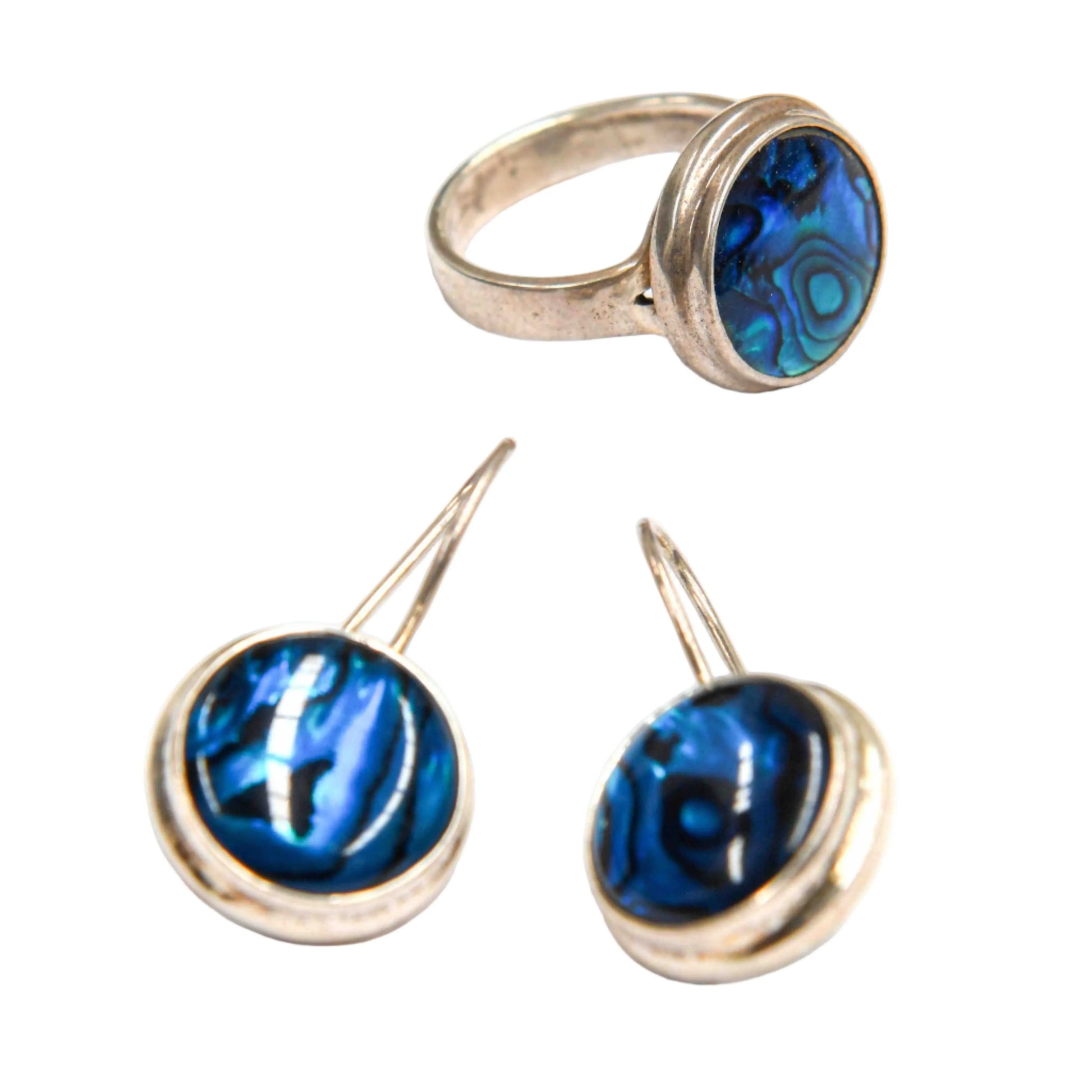 Blue Circle Mother of Pearl Earrings Hey Bou