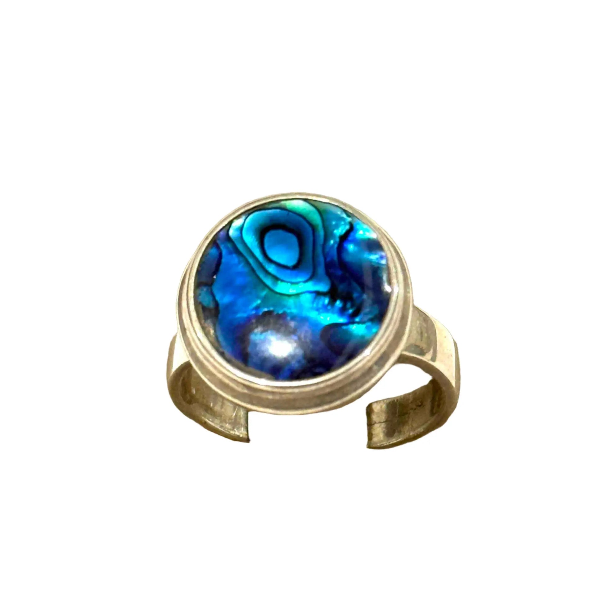 Blue Circle Mother of Pearl Ring Hey Bou