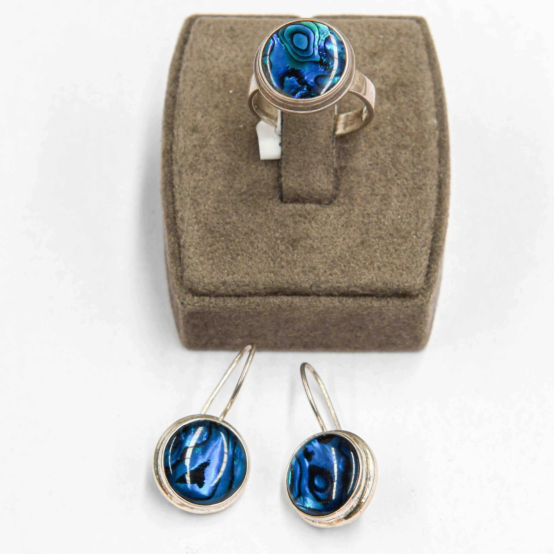 Blue Circle Mother of Pearl Earrings Hey Bou