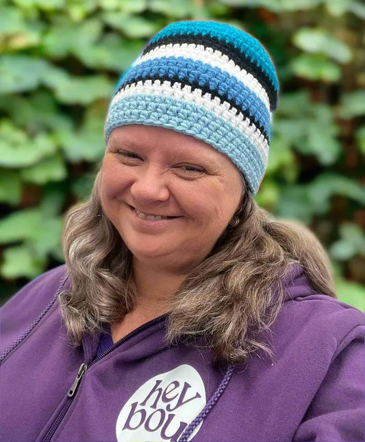 Striped Beanies Hey You