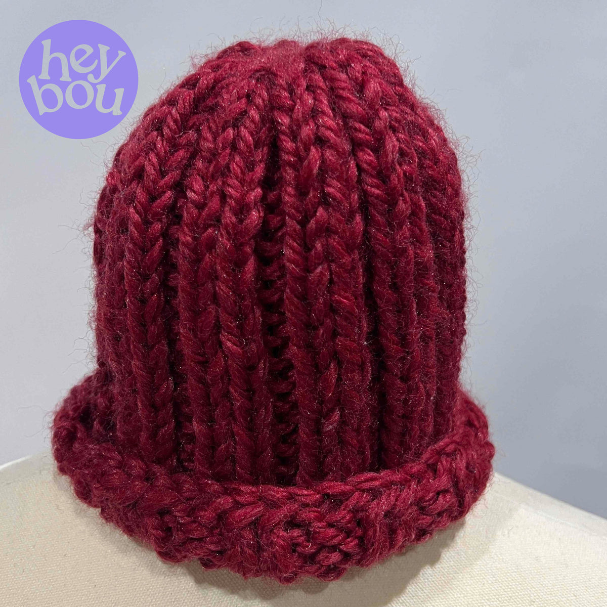 Bulky Red Rib Knit Baby to Child Beanie | Hey Bou