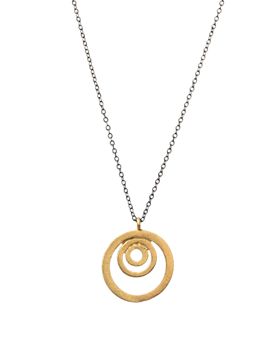 Gold Plated Circles Necklace Hey Bou