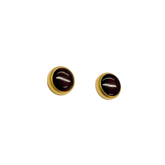 Gold Plated Natural Stone Stud Earrings LAST ONE!!