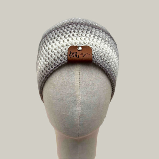 Greys Sparkle Double Crochet Adult Beanie 52-70cm H 20cm HeyBou