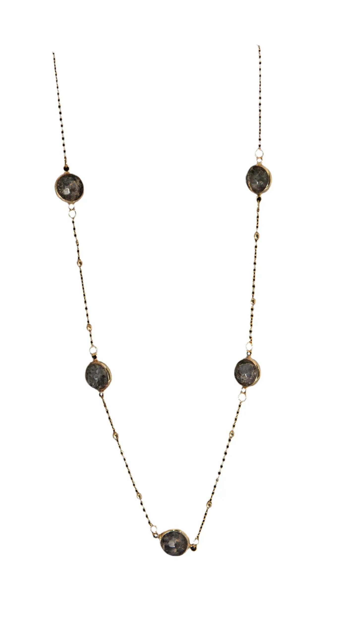 5 Agate Gold Plated Necklace Hey Bou