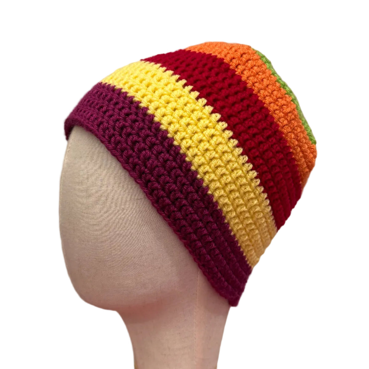 6 Colour Dark Magenta Adult Beanie | Hey Bou