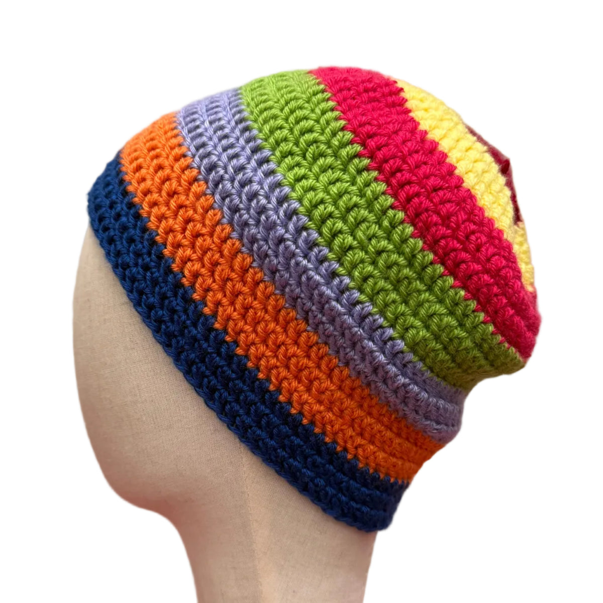 7 Colours Blue Striped Adult Beanie | Hey Bou