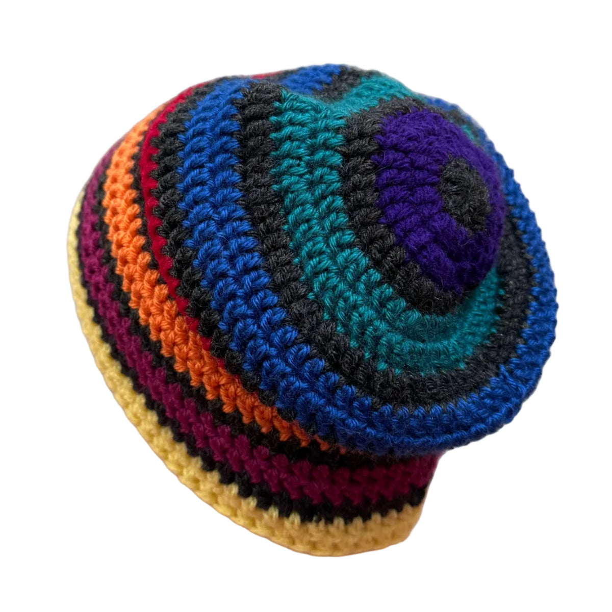 8 Colour Yellow Striped Adult Beanie