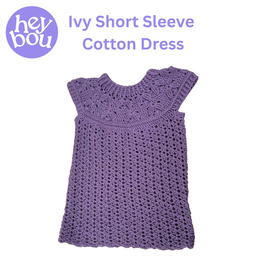 Handmade Mauve Ivy Short Sleeve Cotton Dress | Hey Bou