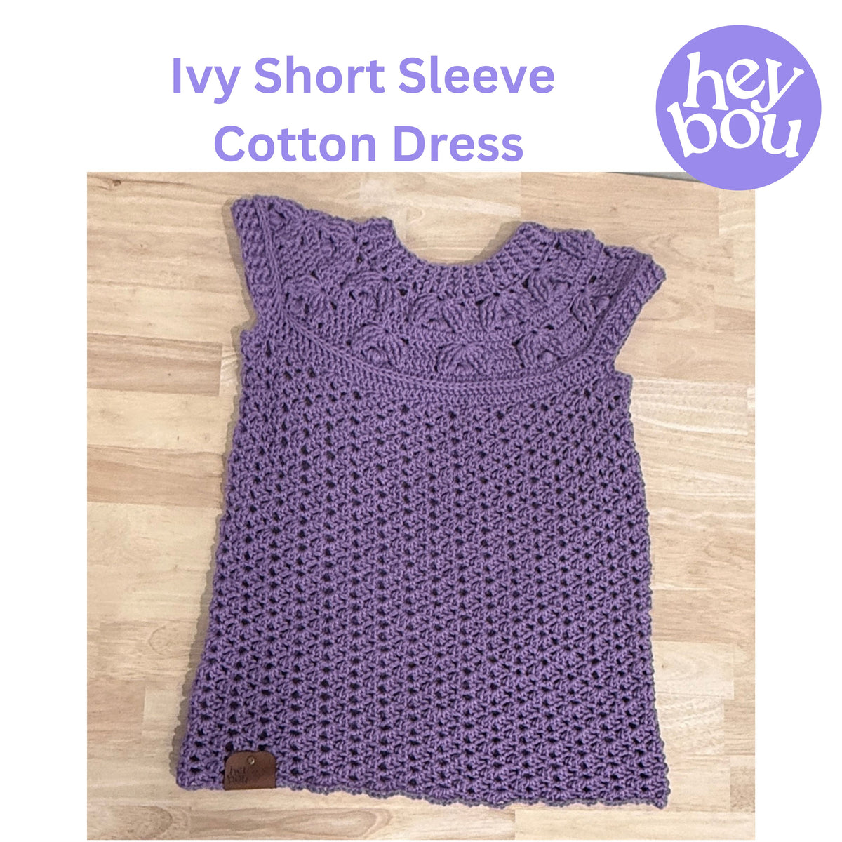Handmade Mauve Ivy Short Sleeve Cotton Dress | Hey Bou