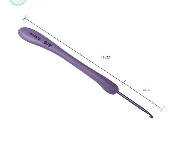 Purple Ergonomic Silicone Handle Aluminium Crochet Hook SET