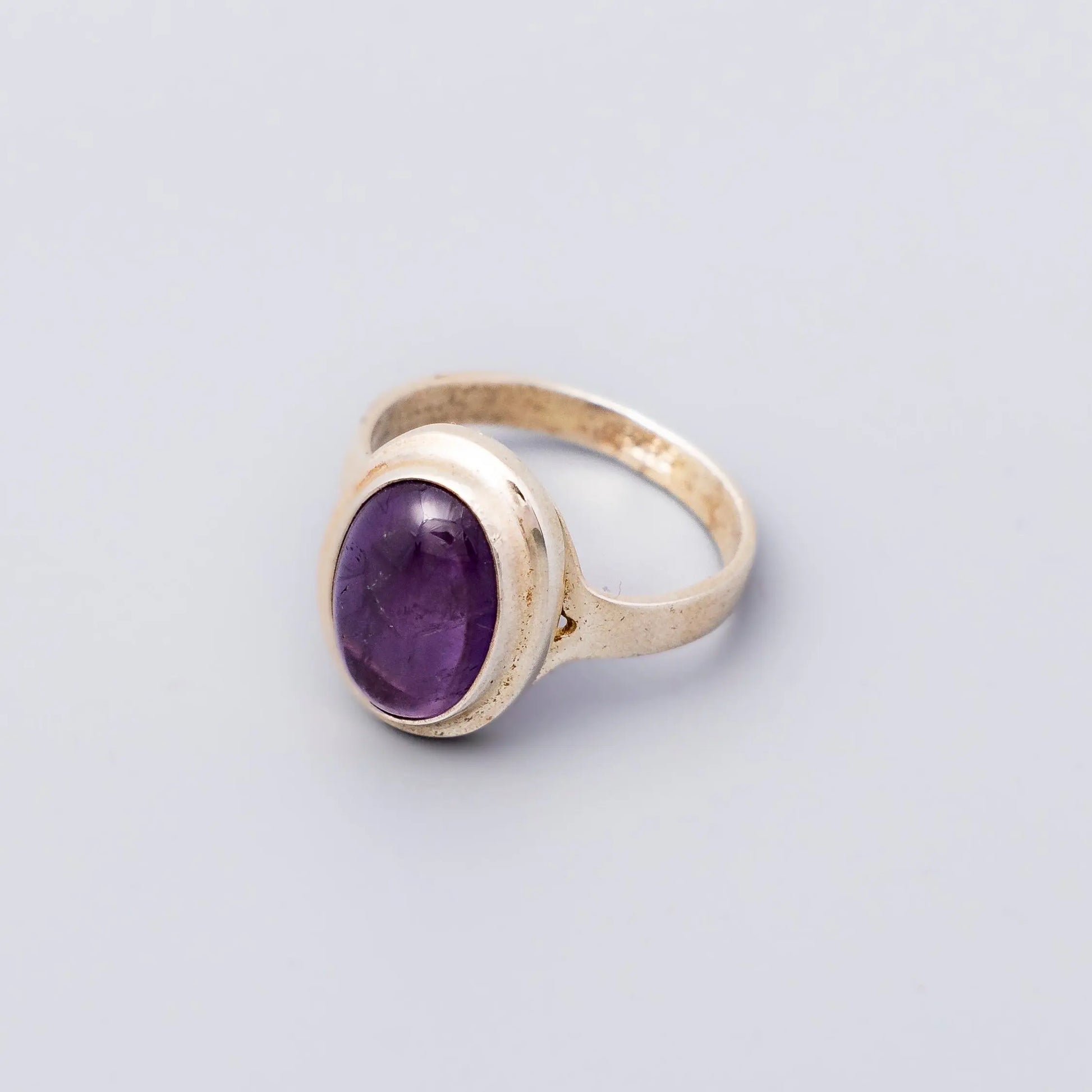 Purple Tourmaline Crystal Oval Sterling Silver Ring Hey Bou