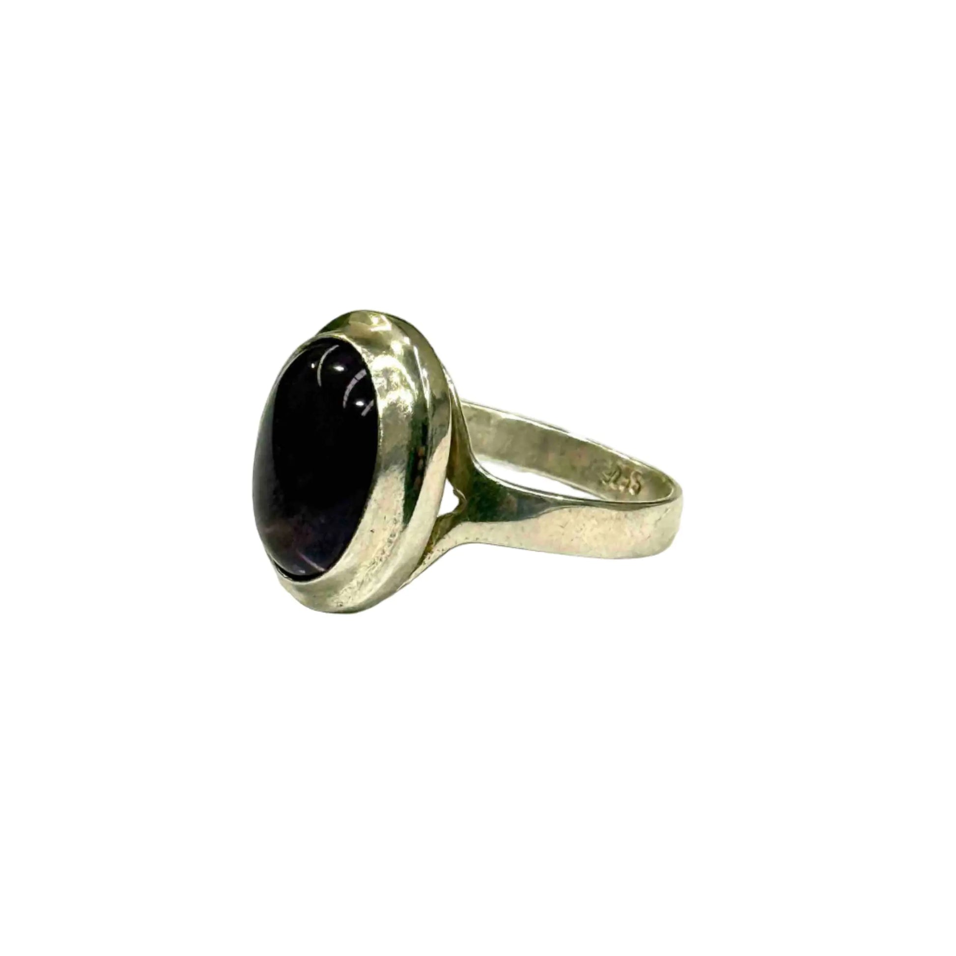 Purple Tourmaline Crystal Oval Sterling Silver Ring Hey Bou