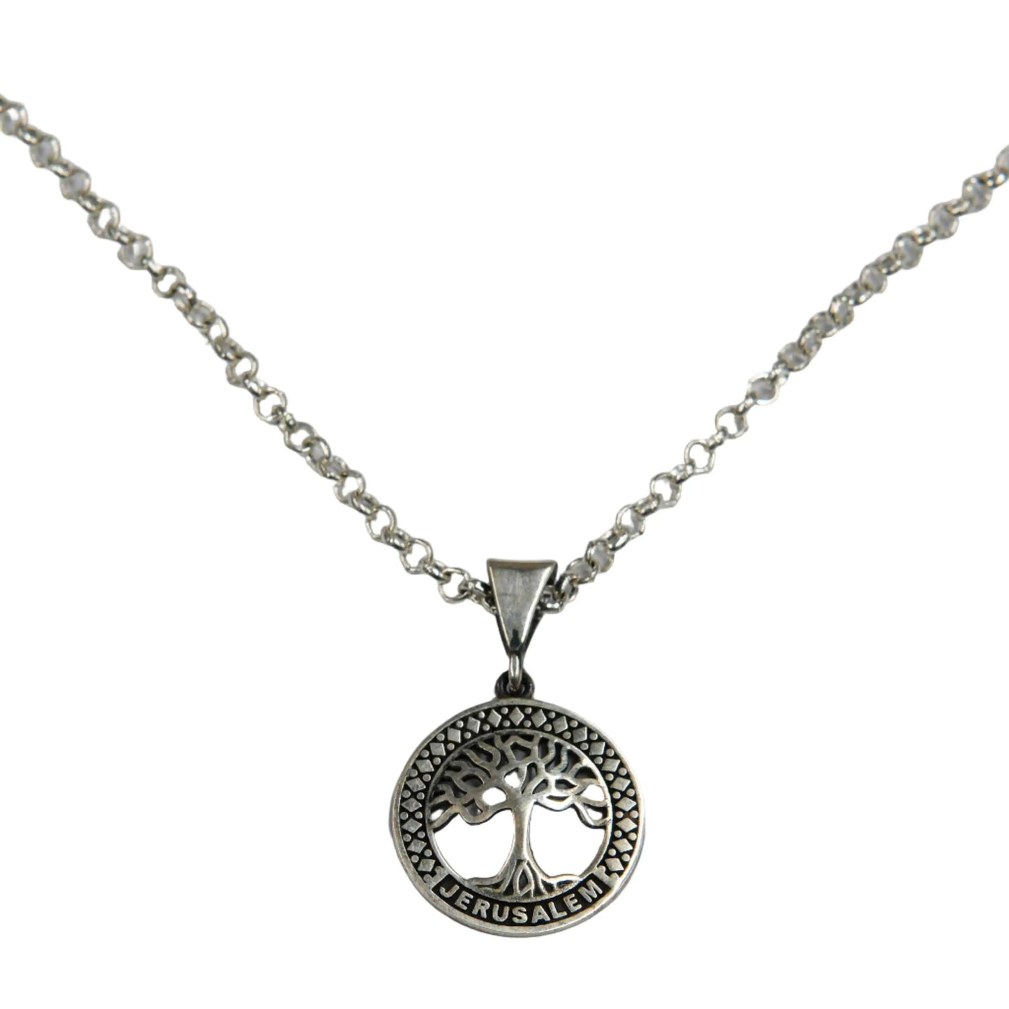 Small Jerusalem Tree of Life Sterling Silver Necklace Silver Chain Hey Bou