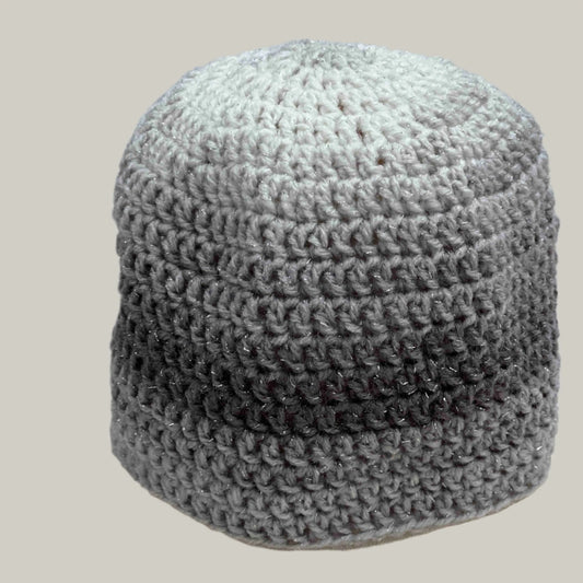 Greys 1 Sparkle Baby/Child Double Crochet Beanie 40-52cm H 16cm HeyBou