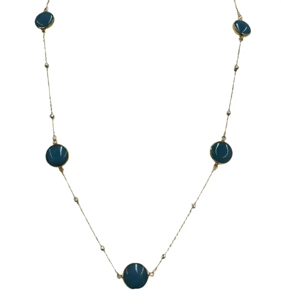 5 Agate Gold Plated Necklace Hey Bou